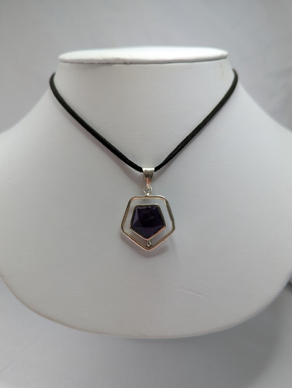 Sterling Silver Genuine Amethyst Pendant Necklace